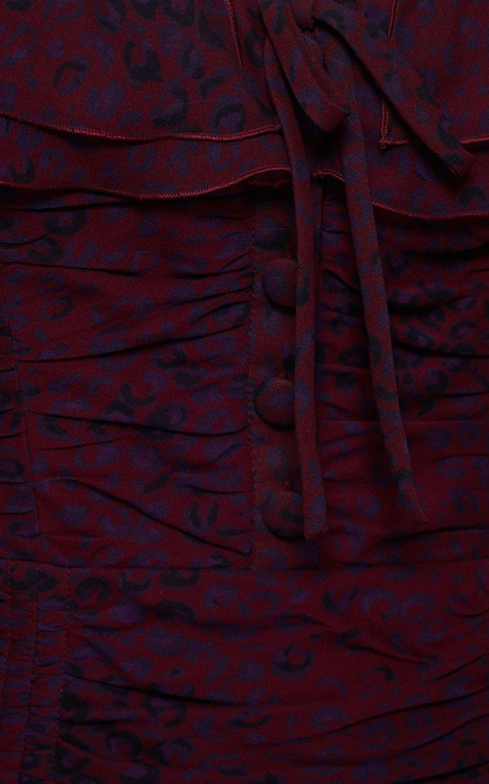 Alessandra Rich Leopard Print Silk Georgette Mini Dress - Runway Catalog