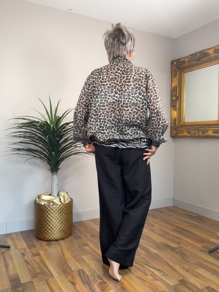 Lightweight Animal Print Bomber