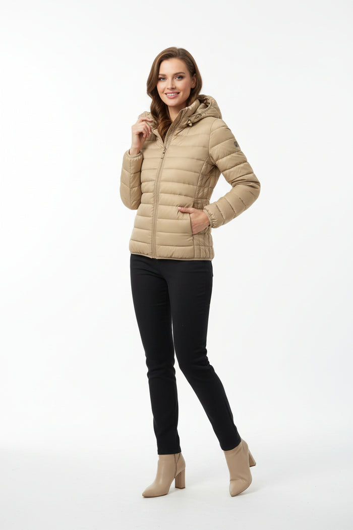 women lightweight down jacket royal blue urban winter styling