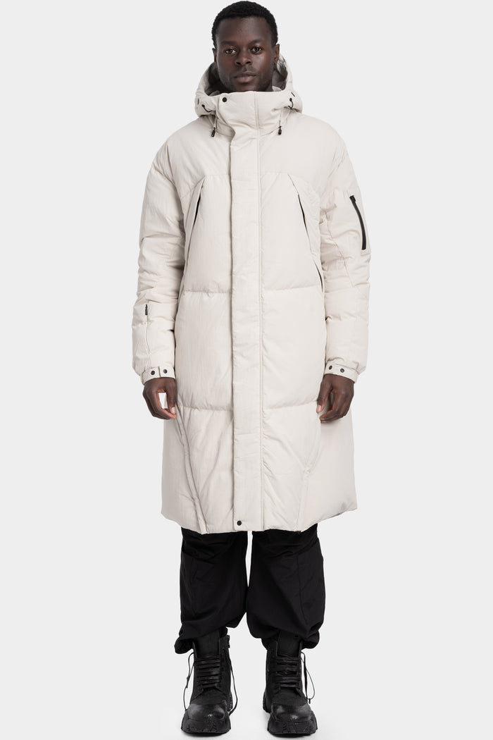JG1 by Justin Gall | Long Hooded down parka, Bone JG1_AW25-02