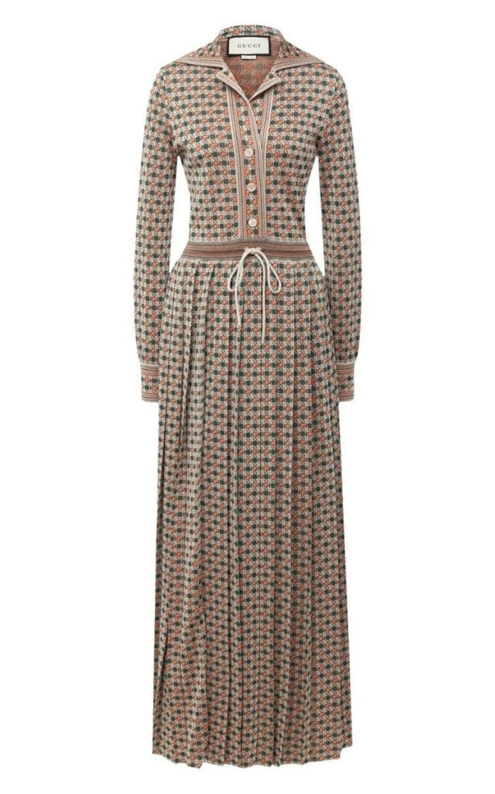 Gucci Gucci Long Square G Lamé Dress - Runway Catalog