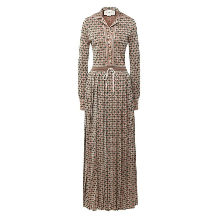 Gucci Gucci Long Square G Lamé Dress - Runway Catalog