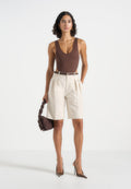 lorette-linen-twin-pleat-shorts-natural