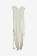 Loris Azzaro Strapless Ruched Ivory Jumpsuit