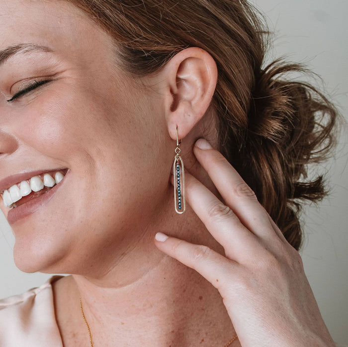 Lyric | Gold Filled Handmade Drop Earrings | Green Agate