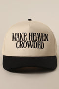 Make Heaven Crowded embroidered khaki and black trucker hat