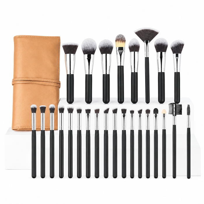 Full makeup brush collection for beginners and beauty enthusiasts who want one organised set for face and eye application use