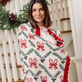 Mary Square Candy Cane Lane Throw Blanket