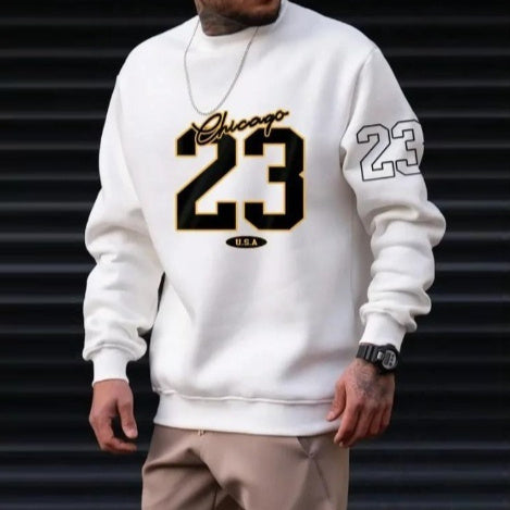men fleece sweatsuit set printed pattern detail chest area focus