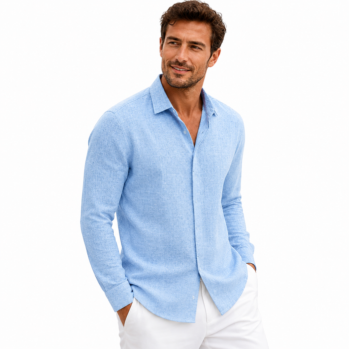 Men’s retro-inspired long sleeve shirt with a relaxed cut, designed for comfort and easy outfit pairing.