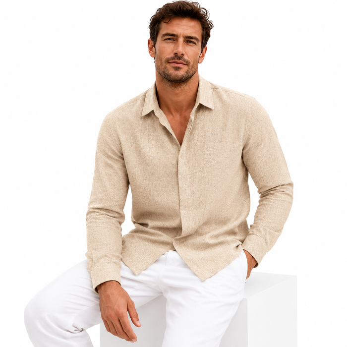 Everyday men’s long sleeve shirt with soft texture, made for comfort, movement and a clean casual style.