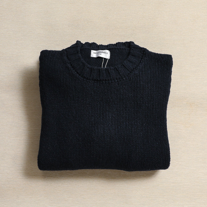 Men's Guernsey Knit Sweater in Navy