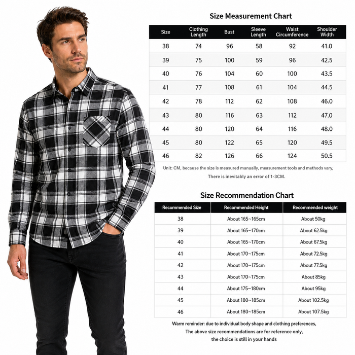 Men’s Plaid Flannel Shirt - Brushed Cotton