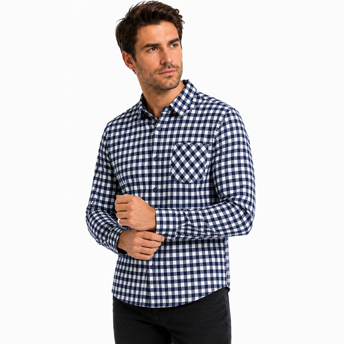 Men’s Plaid Flannel Shirt - Brushed Cotton