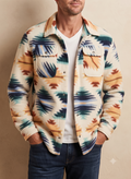 Men's Shacket Beige Aztec