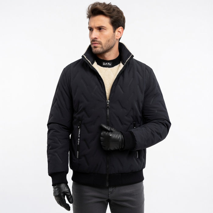 men's thermal three-piece suit black outfit daily winter comfort