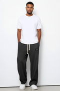 waffle straight pants men back view clean straight leg design