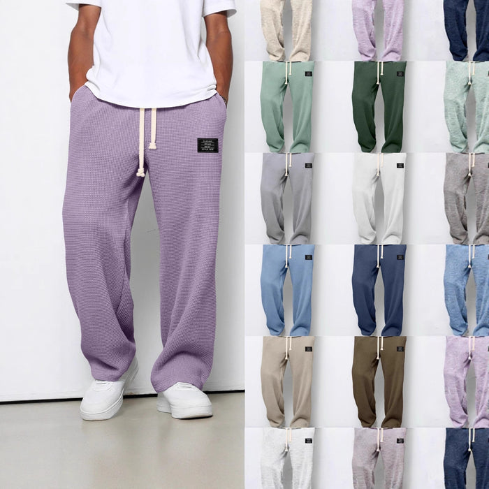 waffle straight pants men autumn outfit minimal styling