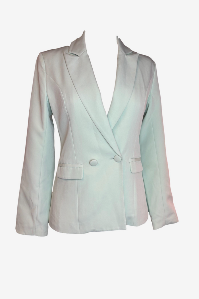 Meshki Pistachio Double Breasted Blazer And Charlize Tailored Wrap Skirt Set