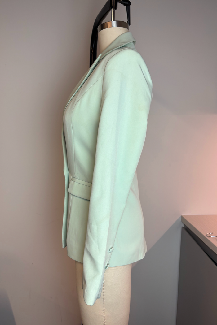 Meshki Pistachio Double Breasted Blazer And Charlize Tailored Wrap Skirt Set