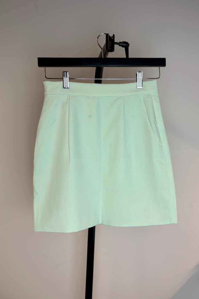 Meshki Pistachio Double Breasted Blazer And Charlize Tailored Wrap Skirt Set