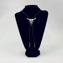 M&F Western Silver Steer Skull Bolo Tie