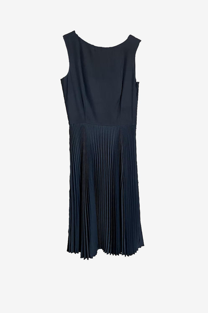 Miu Miu Black Pleated Midi Dress image 0