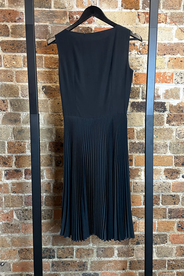 Miu Miu Black Pleated Midi Dress image 1