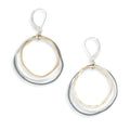 Mixed Caldera Earrings Mixed Metal Hammered Circles
