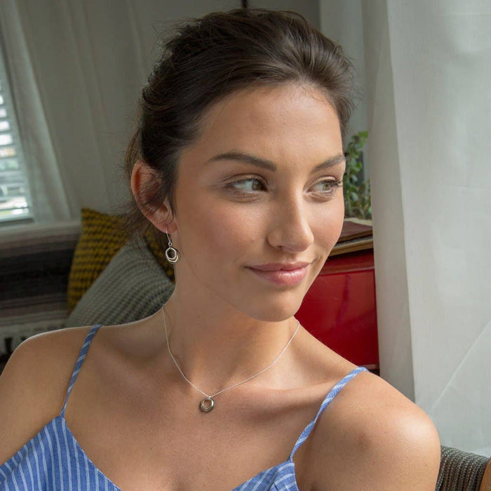 Mixed Metals Mini Caldera Earrings hammered dainty circles