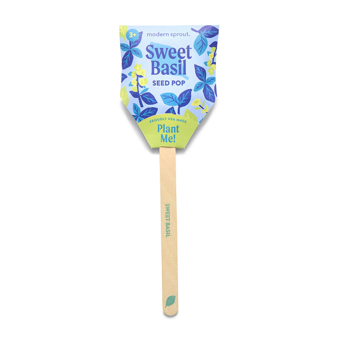 Modern Sprout Garden Seed Pop - Sweet Basil | Custom Branded | Lemon Print