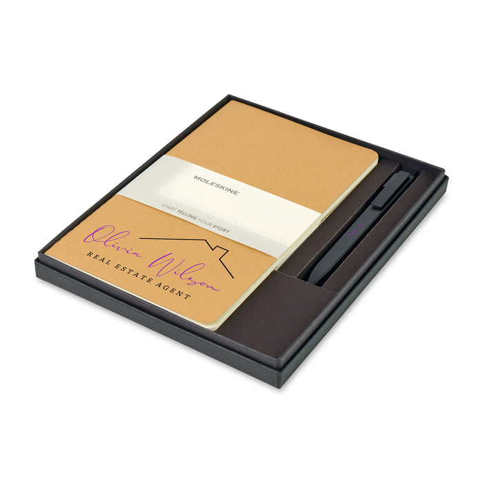 Moleskine® Large Cahier and GO Pen Gift Set