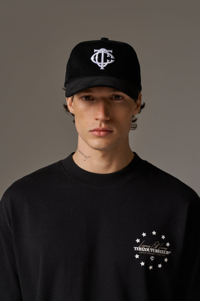 MONOGRAM CORD CAP - BLACK