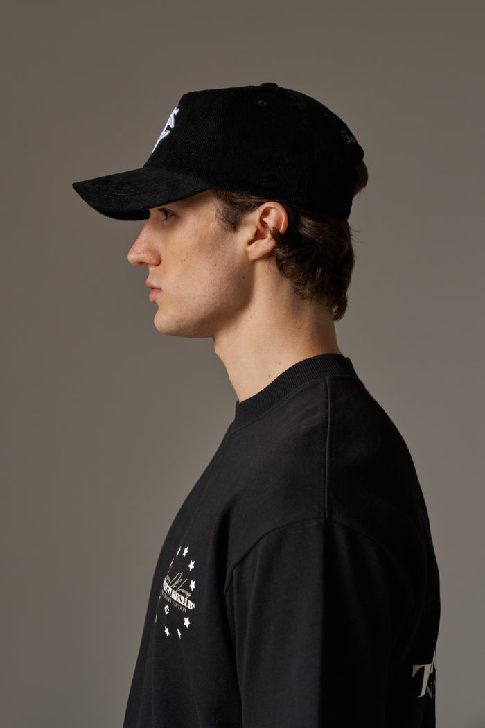 MONOGRAM CORD CAP - BLACK