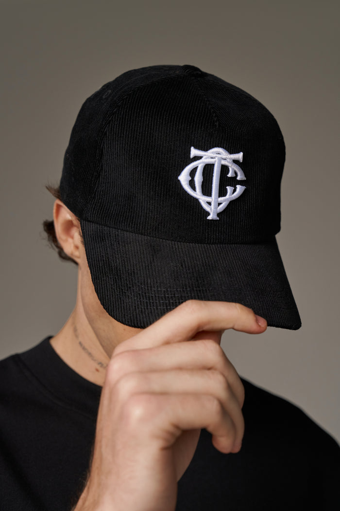 MONOGRAM CORD CAP - BLACK