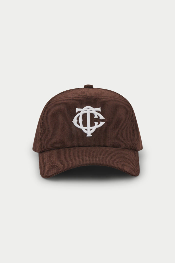 MONOGRAM CORD CAP - BROWN