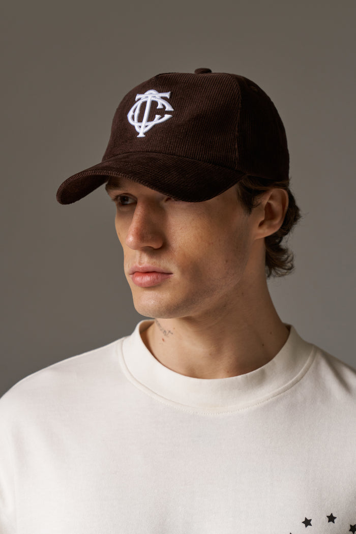 MONOGRAM CORD CAP - BROWN