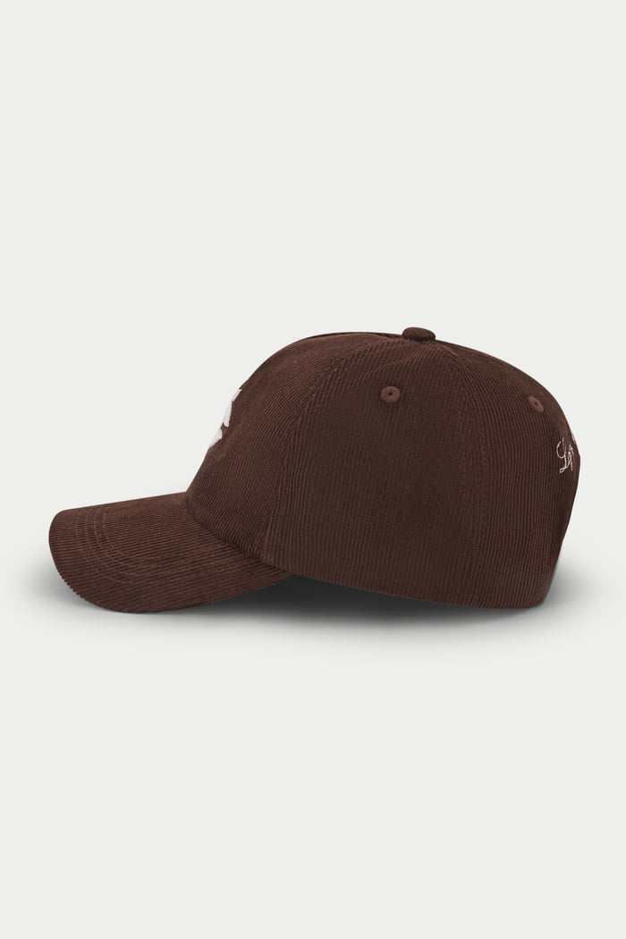 MONOGRAM CORD CAP - BROWN