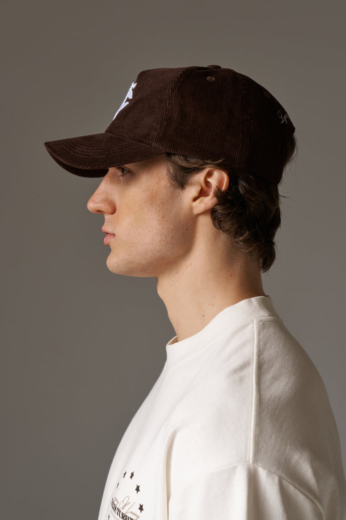 MONOGRAM CORD CAP - BROWN
