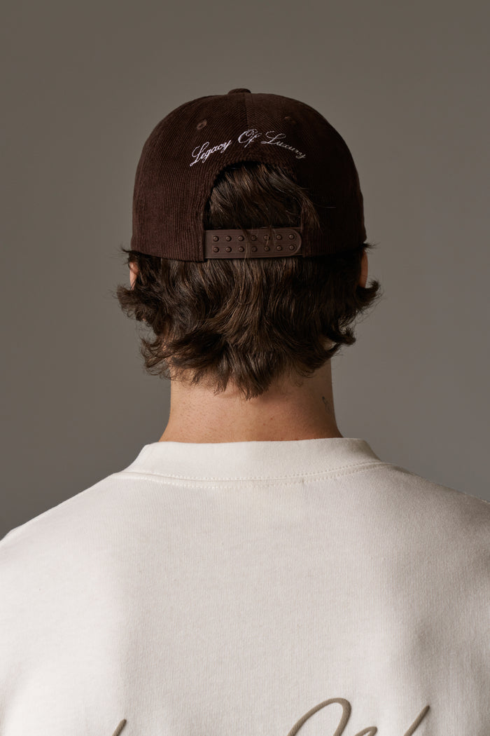 MONOGRAM CORD CAP - BROWN
