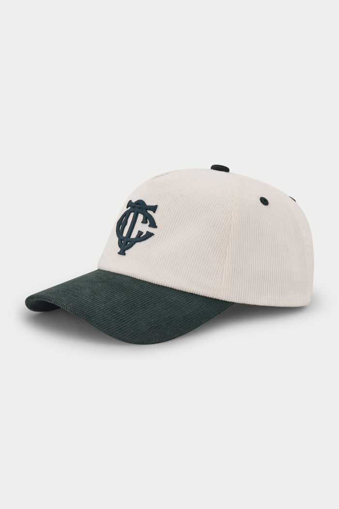 MONOGRAM CORD CAP - FOREST GREEN