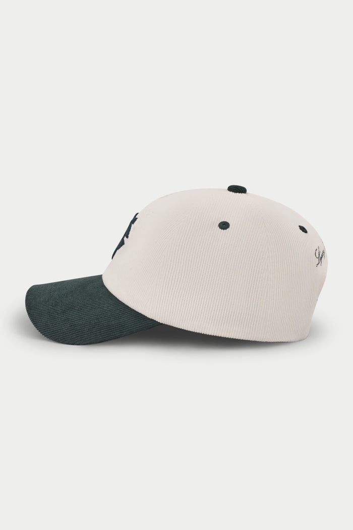 MONOGRAM CORD CAP - FOREST GREEN