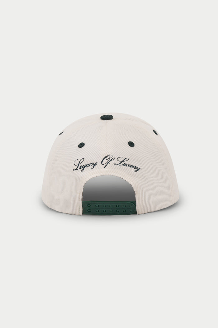 MONOGRAM CORD CAP - FOREST GREEN