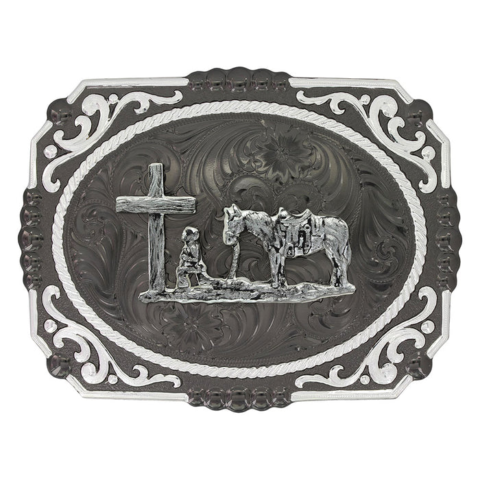 Montana Silversmith Gunmetal Christian Cowboy Buckle