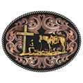 Montana Silversmith Tri-tone Christian Cowboy Attitude Buckle