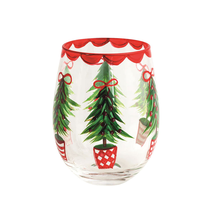 Mudpie- Christmas Painted Wine Glasses #44600159