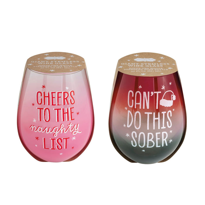 Mudpie- Giant Holiday Wine Glasses #44600154
