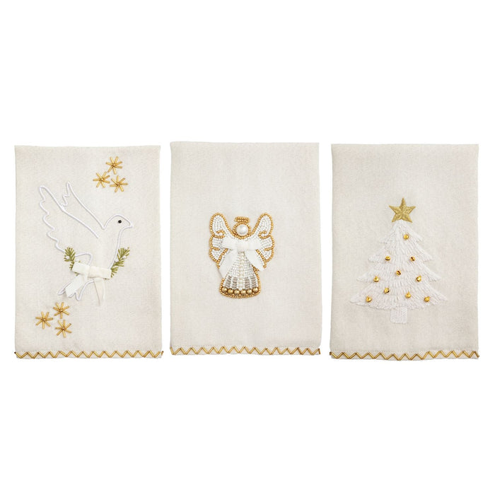 Mudpie- White Christmas Embroidery Towels #42170355