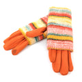 Multi Striped Two in One Gloves - Tropical Forest Orange