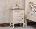 Mumbai Solid Wood One Door One Drawer Bedside Table - Right Side Door - Furniselan - Frosty White